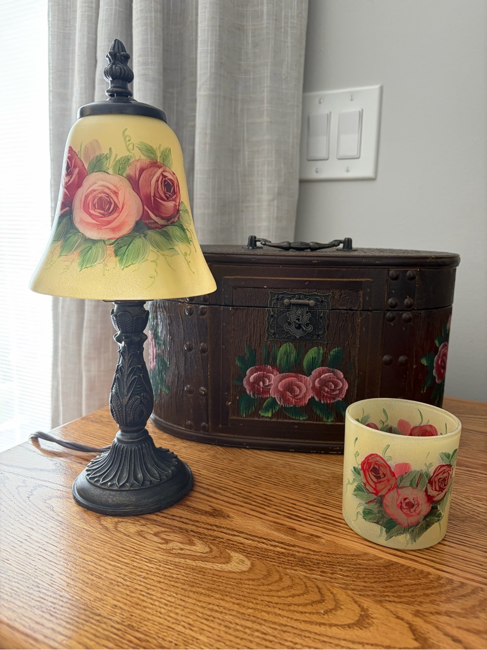 Dale Tiffany Hand Painted Rose Gift Set